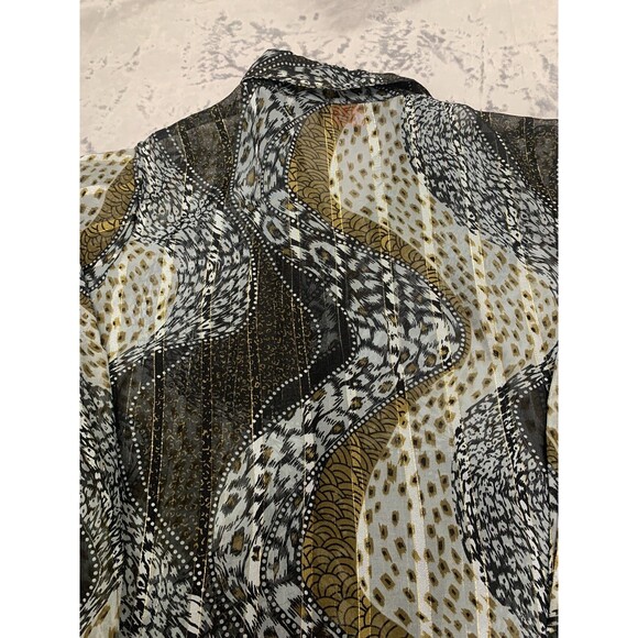 MARIA GABRIELLE  SZ  L  Black Gold Sheer Blouse Fairy Goth Forrest Fairy Grunge - Picture 4 of 9